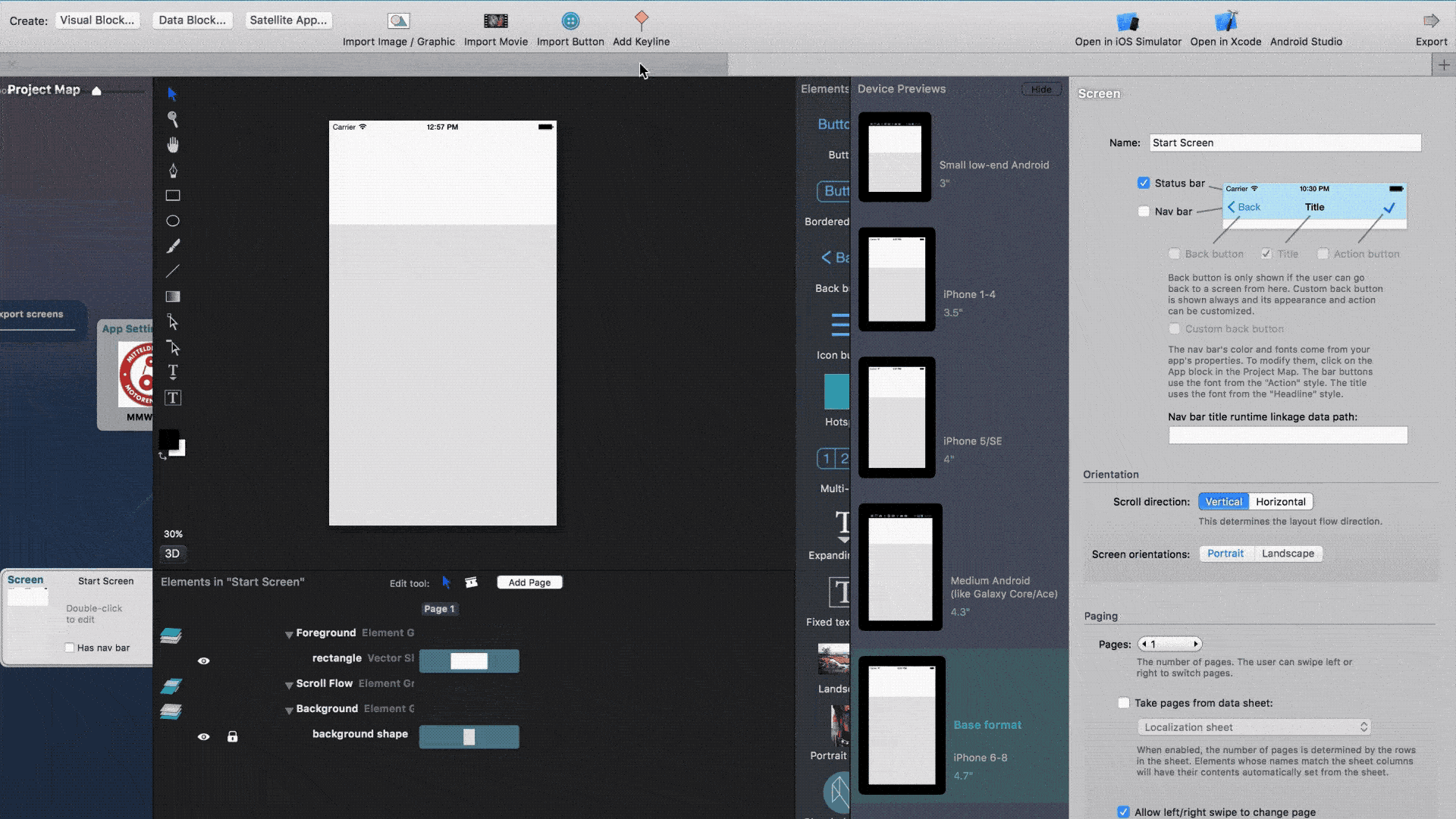 Building the Start Screen - ApiOmat Documentation